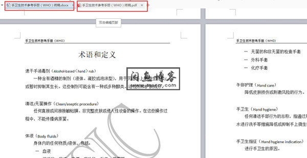 (WHO)手卫生技术参考手册终稿(.docx+.pdf 格式)下载